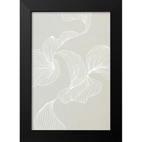 Freeform Leaves II Black Modern Wood Framed Art Print by Incado