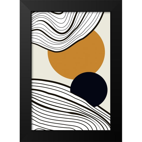 Sun and Moon Rise Black Modern Wood Framed Art Print by Incado