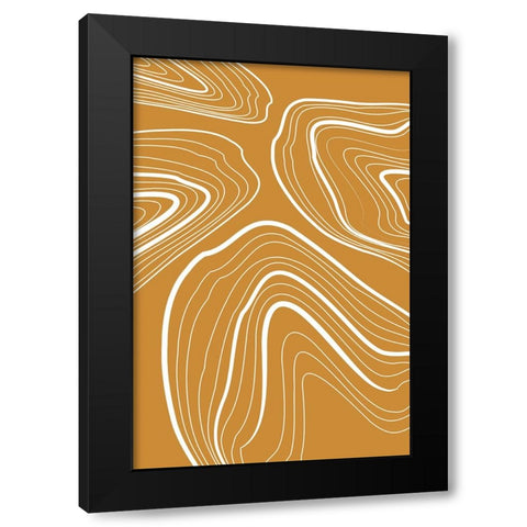Oil and Water Black Modern Wood Framed Art Print with Double Matting by Incado