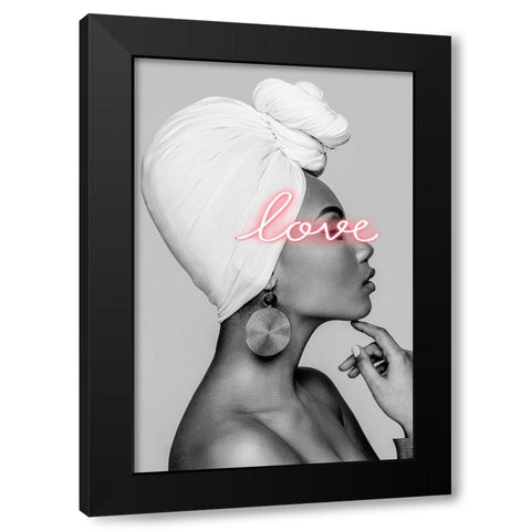 Love Black Modern Wood Framed Art Print by Incado