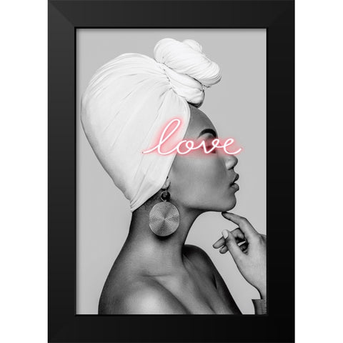 Love Black Modern Wood Framed Art Print by Incado