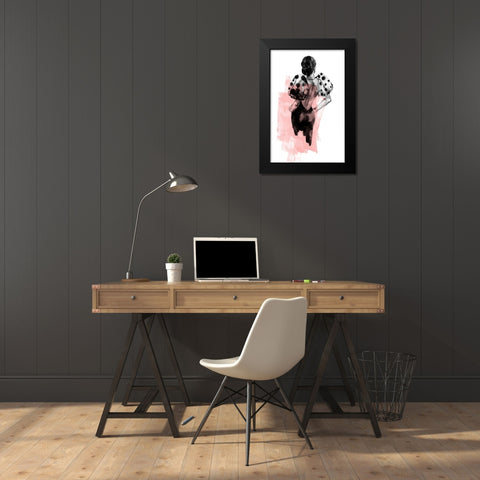 Figure Pink Black Modern Wood Framed Art Print by Incado