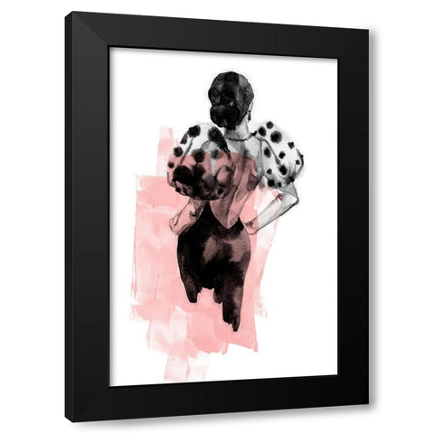 Figure Pink Black Modern Wood Framed Art Print by Incado