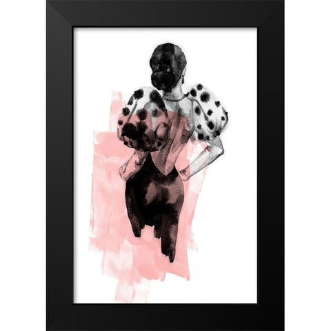 Figure Pink Black Modern Wood Framed Art Print by Incado