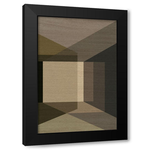 Taupe Room Black Modern Wood Framed Art Print with Double Matting by Incado