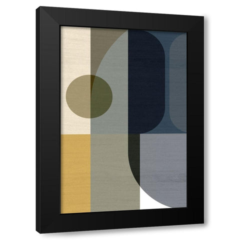 Geometric Shapes I Black Modern Wood Framed Art Print with Double Matting by Incado