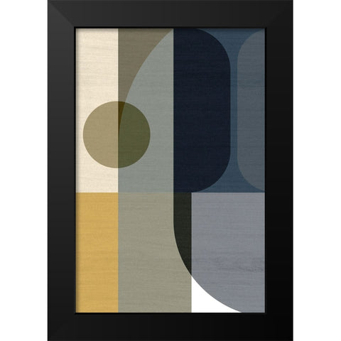 Geometric Shapes I Black Modern Wood Framed Art Print by Incado