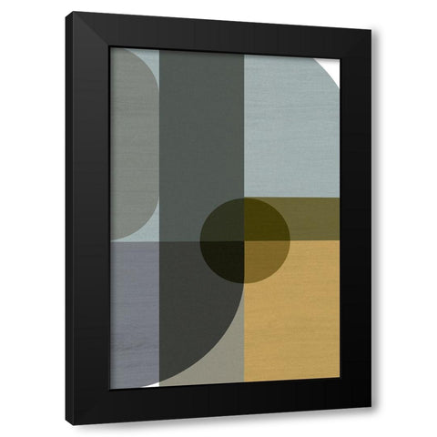 Geometric Shapes II Black Modern Wood Framed Art Print by Incado