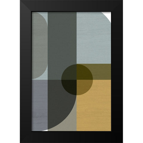 Geometric Shapes II Black Modern Wood Framed Art Print by Incado