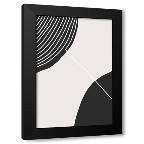 Connected Circles Black Modern Wood Framed Art Print with Double Matting by Incado