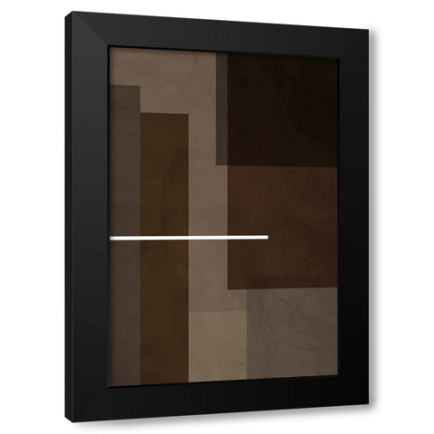 Blocks Black Modern Wood Framed Art Print with Double Matting by Incado