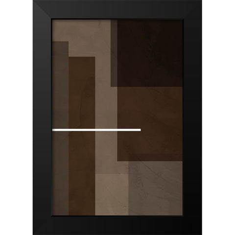 Blocks Black Modern Wood Framed Art Print by Incado
