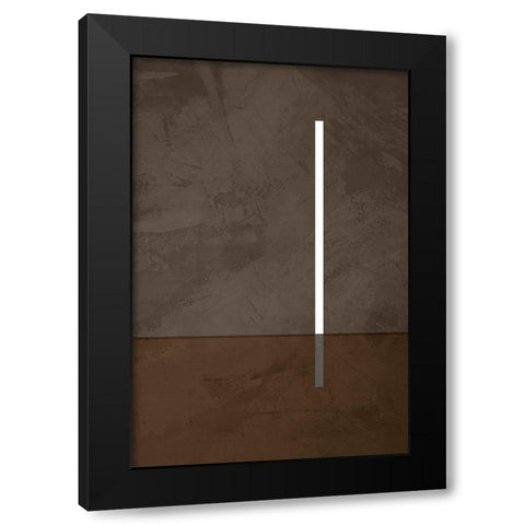 Vertical Line Black Modern Wood Framed Art Print with Double Matting by Incado