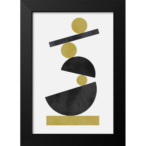 Mid Century Mod III Black Modern Wood Framed Art Print by Incado