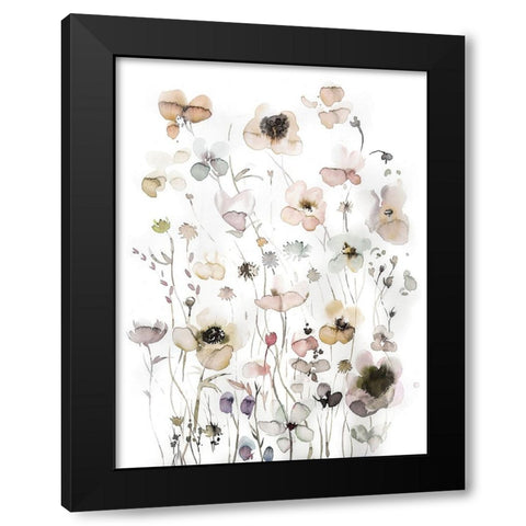 Bloom Black Modern Wood Framed Art Print with Double Matting by Incado