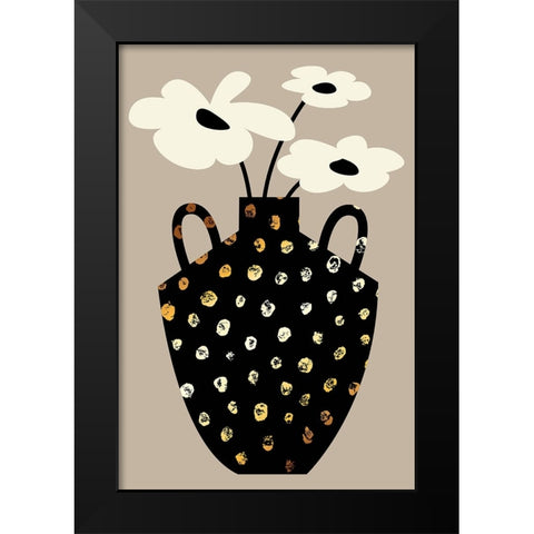 Vase Floral II Black Modern Wood Framed Art Print by Incado