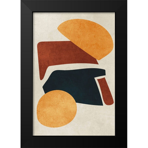Earth Tone Black Modern Wood Framed Art Print by Incado
