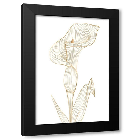 Lily line I Black Modern Wood Framed Art Print by Incado