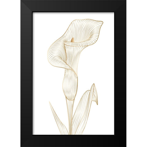 Lily line I Black Modern Wood Framed Art Print by Incado