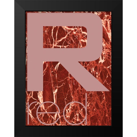 Red marble 03 Black Modern Wood Framed Art Print by TypeLike