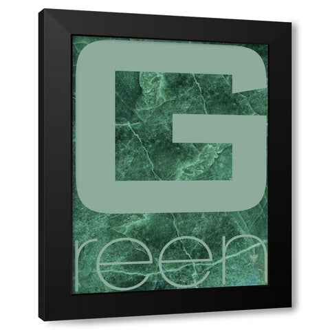 RGB green Black Modern Wood Framed Art Print with Double Matting by TypeLike
