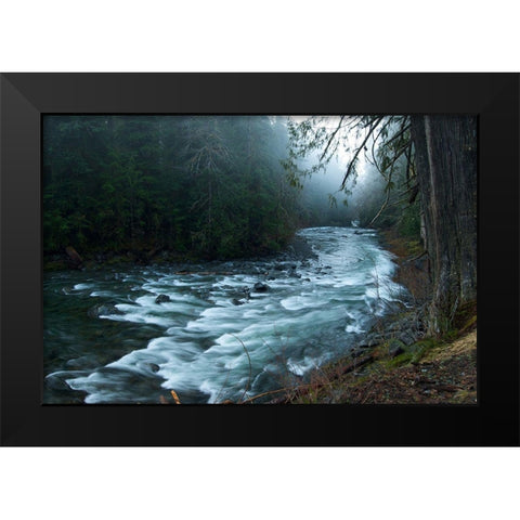 River Black Modern Wood Framed Art Print by PhotoINC Studio