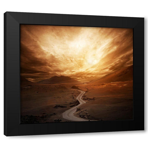 Sunset Black Modern Wood Framed Art Print by PhotoINC Studio