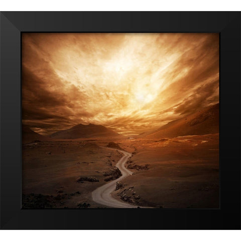 Sunset Black Modern Wood Framed Art Print by PhotoINC Studio