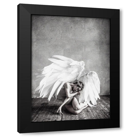 Angel Black Modern Wood Framed Art Print by PhotoINC Studio