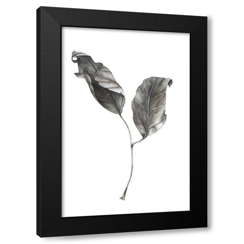 Silver Leaf Black Modern Wood Framed Art Print by Incado