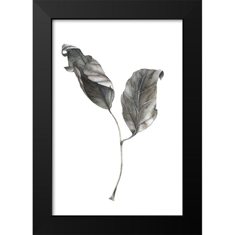 Silver Leaf Black Modern Wood Framed Art Print by Incado