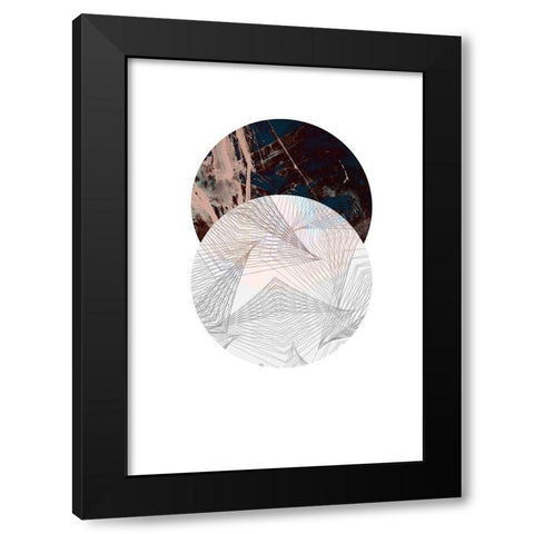 Abstract Circle Black Modern Wood Framed Art Print with Double Matting by GeoMania