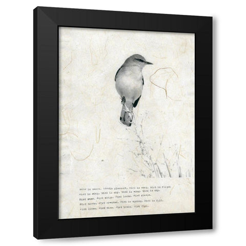 Bird is sweet Black Modern Wood Framed Art Print with Double Matting by TypeLike