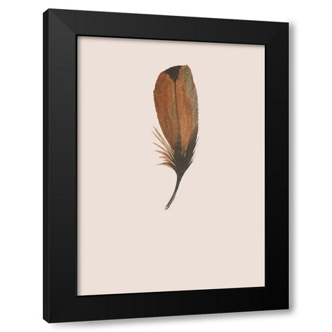 Feather 08 Black Modern Wood Framed Art Print with Double Matting by Incado