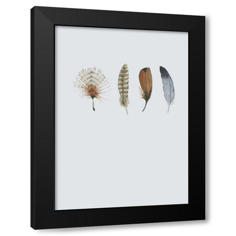 Feather 12 Black Modern Wood Framed Art Print by Incado