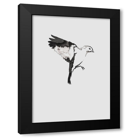 Flying Bird I Black Modern Wood Framed Art Print with Double Matting by Incado