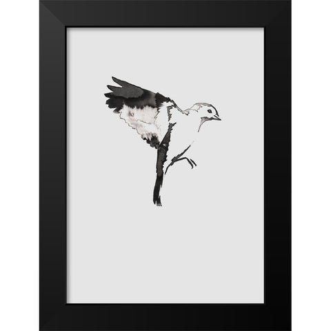 Flying Bird I Black Modern Wood Framed Art Print by Incado