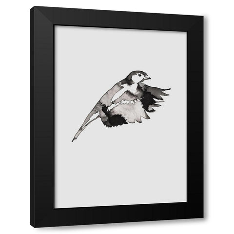 Flying Bird II Black Modern Wood Framed Art Print by Incado