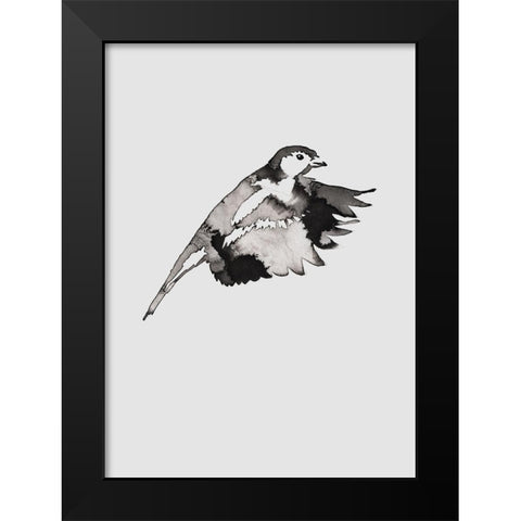 Flying Bird II Black Modern Wood Framed Art Print by Incado