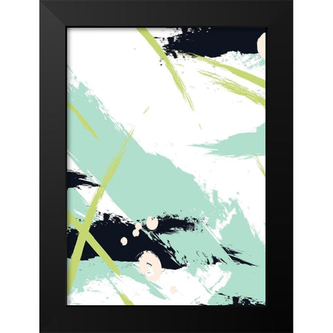 Turquoise Black Modern Wood Framed Art Print by Incado