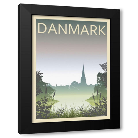 Church Black Modern Wood Framed Art Print by Incado