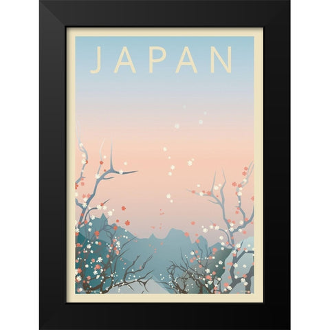 Japan Black Modern Wood Framed Art Print by Incado
