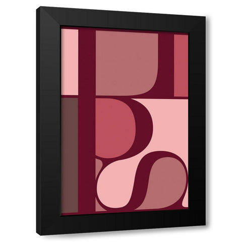 Lips Black Modern Wood Framed Art Print by TypeLike