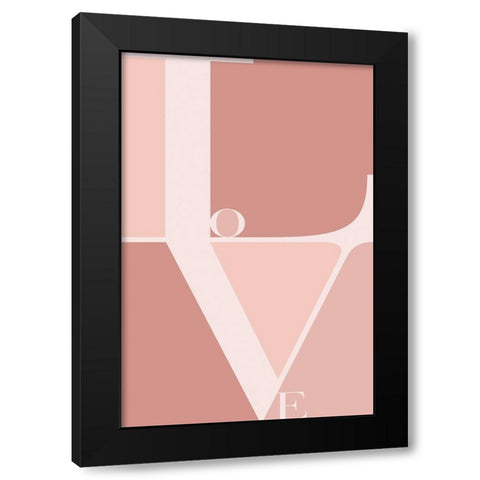 Love Black Modern Wood Framed Art Print with Double Matting by TypeLike