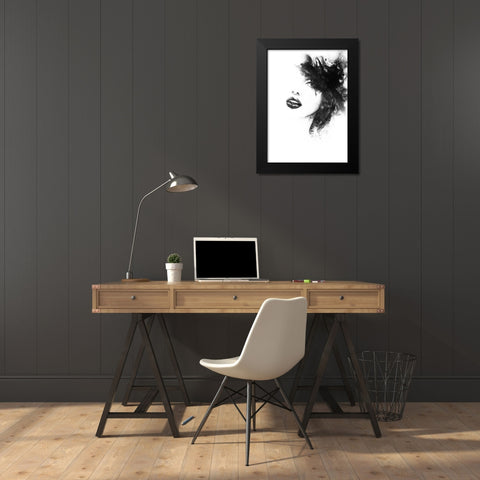 Shadow Girl Black Modern Wood Framed Art Print by Incado