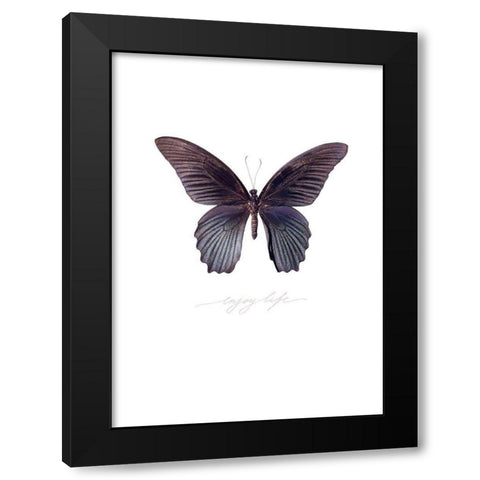 Enjoy Life Black Modern Wood Framed Art Print with Double Matting by TypeLike