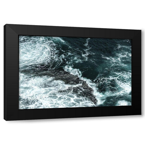 Waves II Black Modern Wood Framed Art Print by PhotoINC Studio