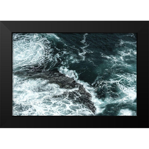 Waves II Black Modern Wood Framed Art Print by PhotoINC Studio