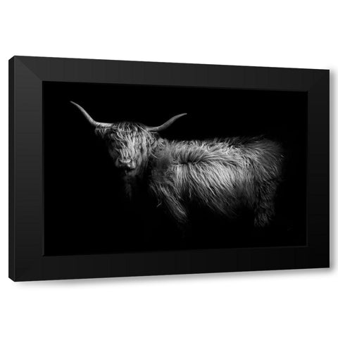 Hello Black Modern Wood Framed Art Print by PhotoINC Studio