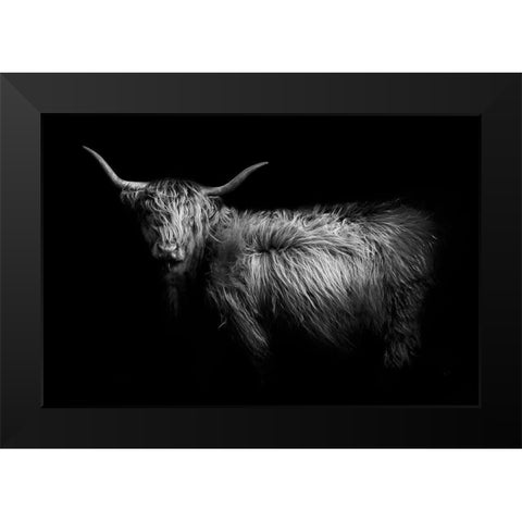 Hello Black Modern Wood Framed Art Print by PhotoINC Studio